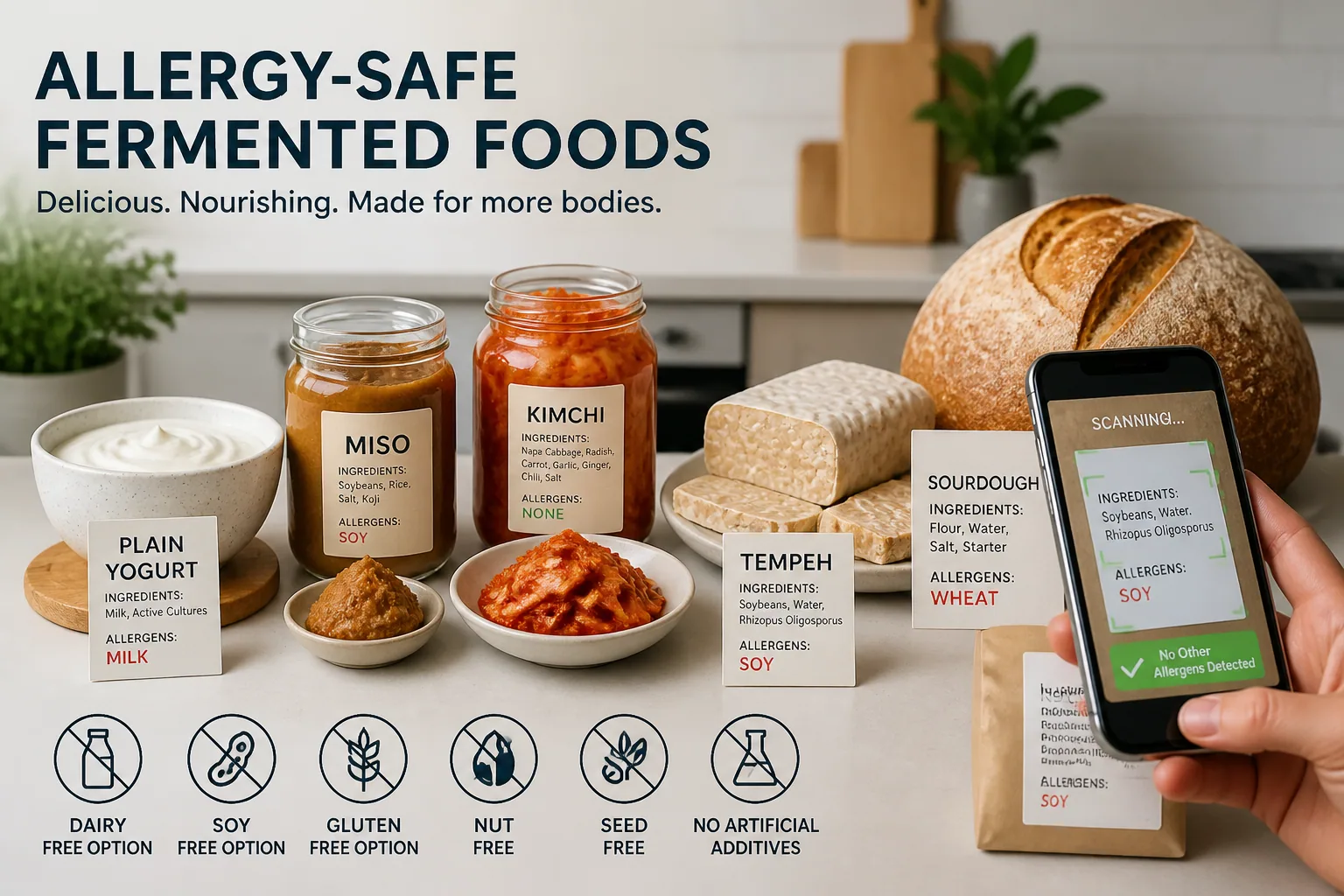 How Fermented Foods Fit into a Food-Allergy-Safe Diet: Benefits, Risks & Smart Choices