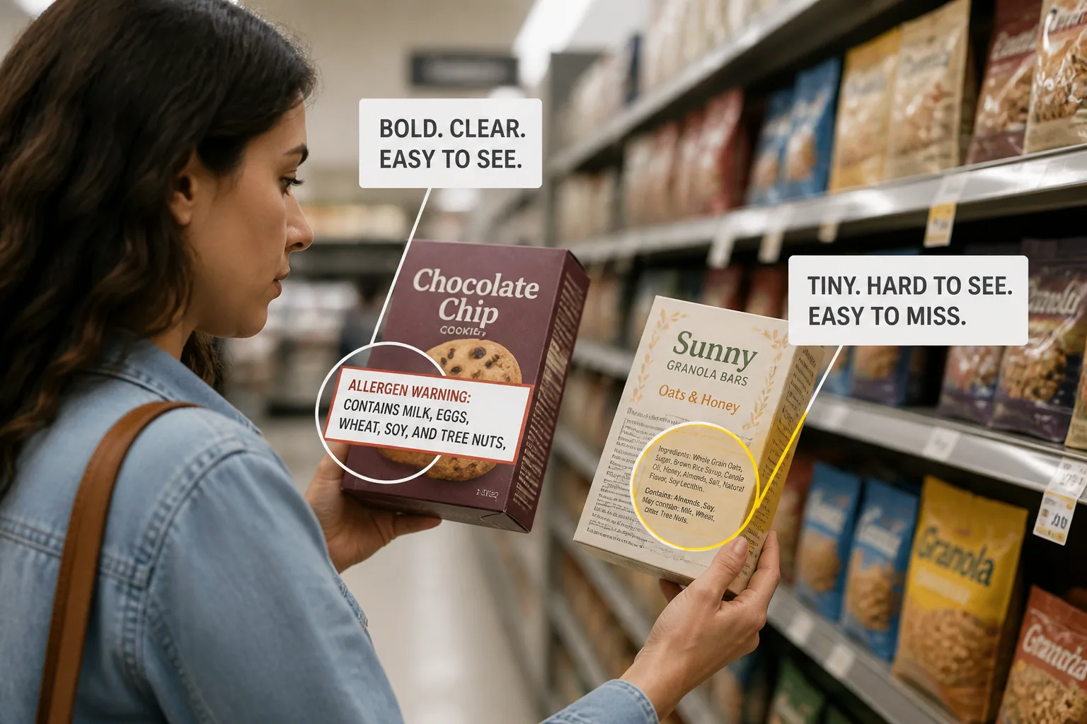 Supermarket Secrets: How Shelf Placement and Packaging Design Affect Allergen Visibility